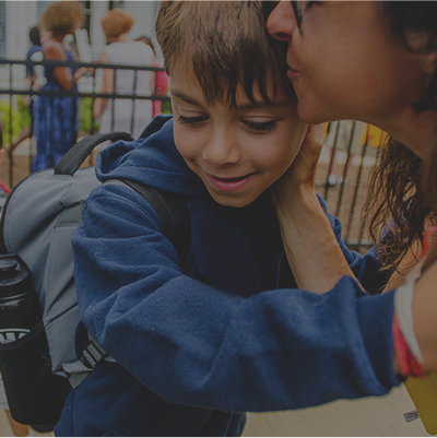 Team mentor with kids in class